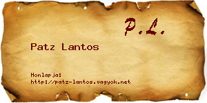 Patz Lantos névjegykártya
